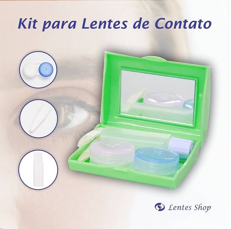 Kit estojo viagem para lentes de contato 